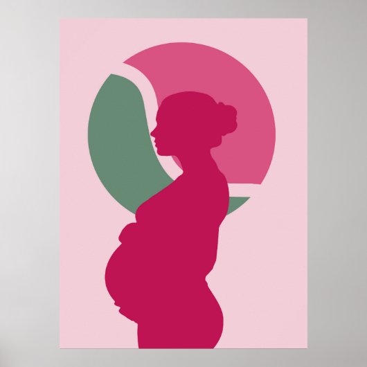 Elegante Schwangere Frauen Silhouette Kinderzimmer Poster (Vorne)