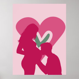 Elegante Schwangere Frauen Silhouette Kinderzimmer Poster
