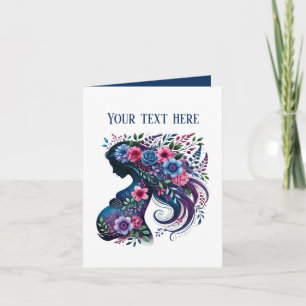 Elegante schwangere Mama fügt Text zu jedem Zweck Karte