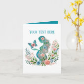 Elegante schwangere Mama fügt Text zu jedem Zweck Karte (Gelbe Blume)