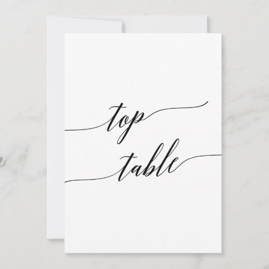 Elegante Schwarz-12x18 Printable Top-Tischnummer Einladung (Vorderseite)