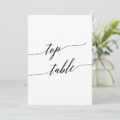 Elegante Schwarz-12x18 Printable Top-Tischnummer Einladung (Stehend Vorderseite)