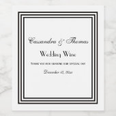 Elegante Schwarz 3X Gerahmte DIY Hintergrundfarbe Weinetikett (Einzelnes Label)