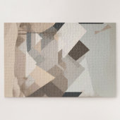 Elegante Schwarz Beige Abstrakte Landschaft Puzzle (Horizontal)
