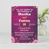 Elegante Schwarz-Blau-Hochzeit Einladung (Stehend Vorderseite)