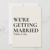 Elegante Schwarz Creamy Retro Fun Fett Moderne Hoc Einladung (Rückseite)