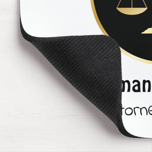 Elegante Schwarz-Gold-Anwälte-Skala Mousepad (Ecke)