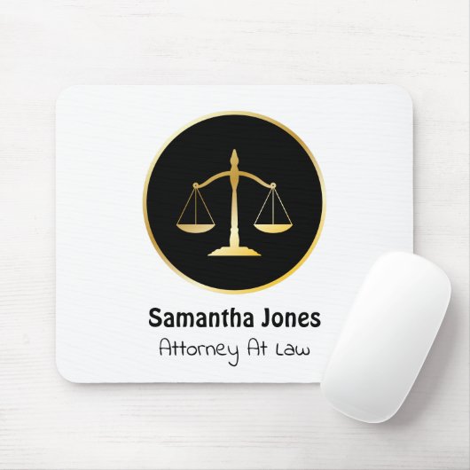 Elegante Schwarz-Gold-Anwälte-Skala Mousepad (Mit Mouse)
