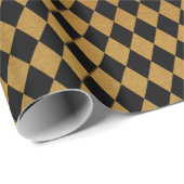 Elegante Schwarz-Gold-Diamantmuster-Party Geschenkpapier (Rolleneckpunkt)