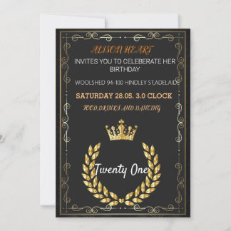 Elegante Schwarz-Gold-Einladung zum Feiern Einladung