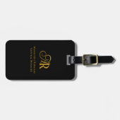Elegante Schwarz-Gold-Farbe Gepäckanhänger (Vorderseite horizontal)
