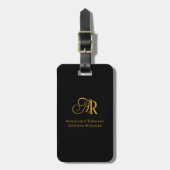 Elegante Schwarz-Gold-Farbe Gepäckanhänger (Vorderseite vertikal)