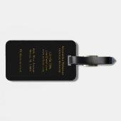 Elegante Schwarz-Gold-Farbe Gepäckanhänger (Rückseite horizontal)