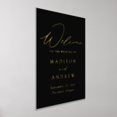 Elegante Schwarz-Gold-Foil-Script-Hochzeit Willkom Foliendrucke (Ablage )