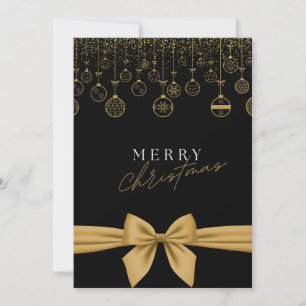 Elegante Schwarz-Gold "Frohe Weihnachten"-Karte Feiertagskarte