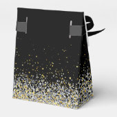 Elegante Schwarz-Gold-Gastgeschenk Hochzeit Geschenkschachtel (Rückseite)