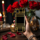 Elegante Schwarz-Gold Geometrische Art Deco Case-Mate iPhone Hülle
