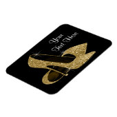 Elegante Schwarz-Gold-High-Heel-Spitzmagnete Magnet (Linke Seite)