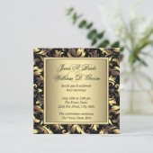 Elegante Schwarz-Gold-Hochzeit Einladung (Stehend Vorderseite)