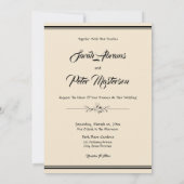 Elegante Schwarz-Gold-Hochzeit Einladung (Rückseite)