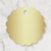 Elegante Schwarz-Gold-Hochzeit Geschenkanhänger (Rückseite)