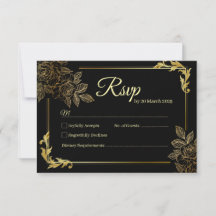 Elegante Schwarz-Gold-Hochzeit