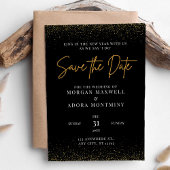 Elegante Schwarz-Gold-Hochzeit Save The Date