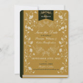 Elegante Schwarz-Gold-Hochzeit speichern Sie das D Einladung (Vorderseite)