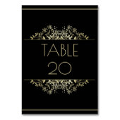 Elegante Schwarz-Gold-Hochzeit Tischnummer (Vorderseite)