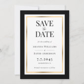 Elegante Schwarz-Gold-Hochzeiten speichern die Dat Save The Date (Vorderseite)