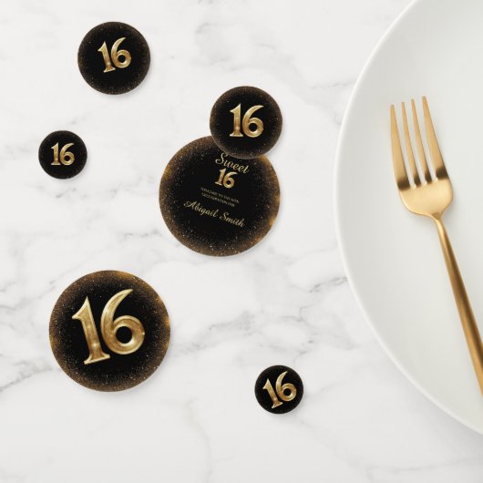 Elegante Schwarz & Gold Konfetti (Gruppe)