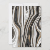 Elegante Schwarz-Gold-Marmor-Hochzeit Einladung (Rückseite)