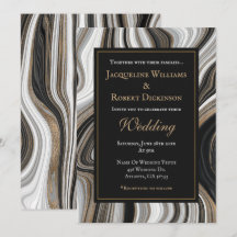 Elegante Schwarz-Gold-Marmor-Hochzeit