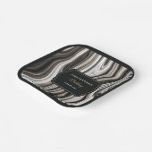 Elegante Schwarz-Gold-Marmor-Hochzeit Pappteller (Gewinkelt)