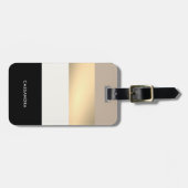 Elegante Schwarz-Gold-Neutral-Palette Personalisie Gepäckanhänger (Vorderseite horizontal)