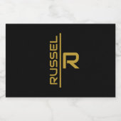 Elegante Schwarz-Gold-Personalisierte Trauzeugen Alkoholflaschenetikett (Einzelnes Label)