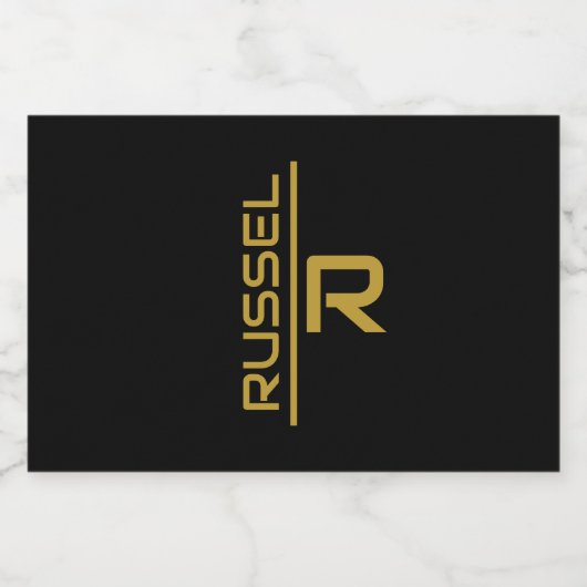 Elegante Schwarz-Gold-Personalisierte Trauzeugen Alkoholflaschenetikett (Einzelnes Label)