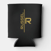 Elegante Schwarz-Gold-Personalisierte Trauzeugen Dosenkühler (Vorderseite)