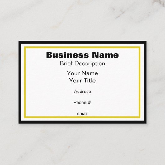 Elegante Schwarz-Gold-Rahmen generisch Visitenkarte (Vorderseite)