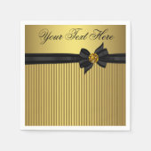 Elegante Schwarz-Gold-Rente Serviette (Vorderseite)