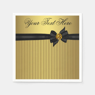 Elegante Schwarz-Gold-Rente Serviette