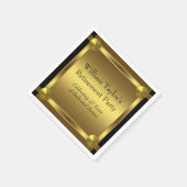 Elegante Schwarz-Gold-Rente Serviette (Ecke)