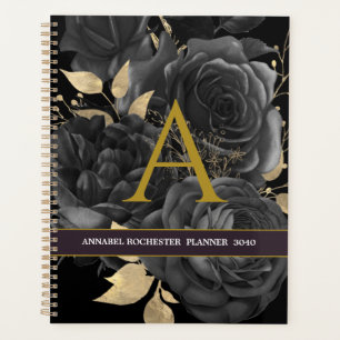 Elegante Schwarz-Gold-Rose Planer