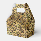 Elegante Schwarz-Gold-Seashell-Scales Hochzeit Geschenkschachtel (Rückseite)