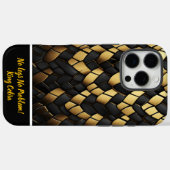 Elegante Schwarz-Gold-Snakeskin-Muster Textur Case-Mate iPhone Hülle (Rückseite (Horizontal))