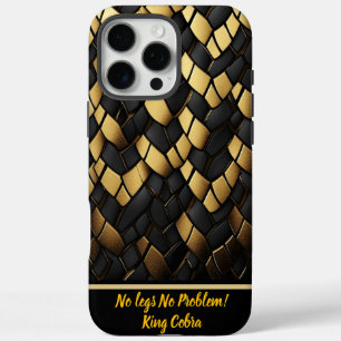 Elegante Schwarz-Gold-Snakeskin-Muster Textur iPhone 16 Pro Max Hülle