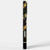 Elegante Schwarz-Gold-Snakeskin-Muster Textur Case-Mate iPhone Hülle (Rückseite / Rechts)