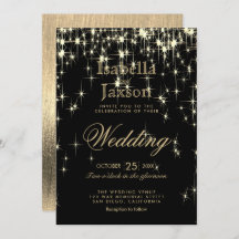 Elegante Schwarz-Gold-Starlights Hochzeit