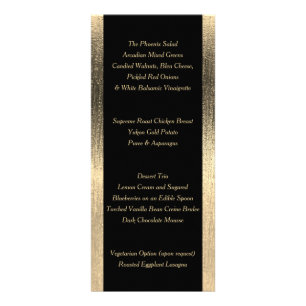 Elegante Schwarz-Gold-Starlights Hochzeit - Menü