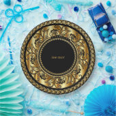 Elegante Schwarz-Gold-TEMPLATE Pappteller (Party)